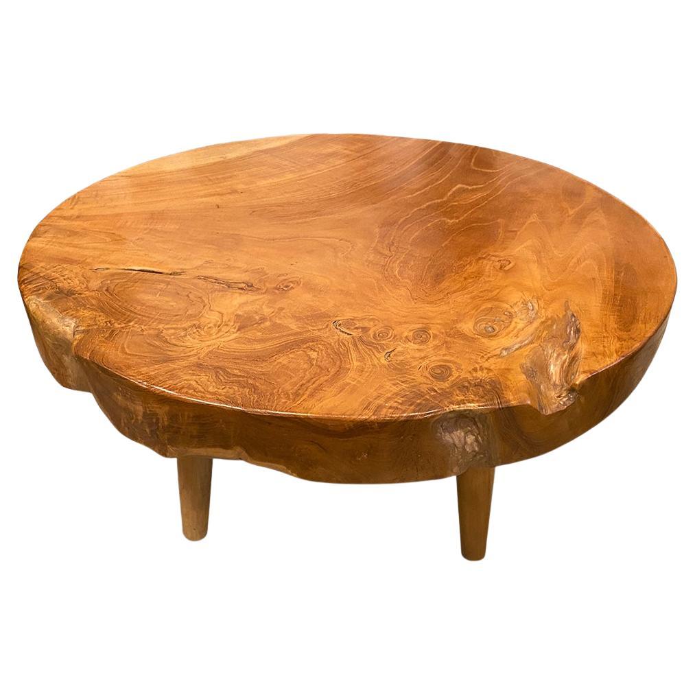 Andrianna Shamaris Mid Century Style Round Coffee Table For Sale