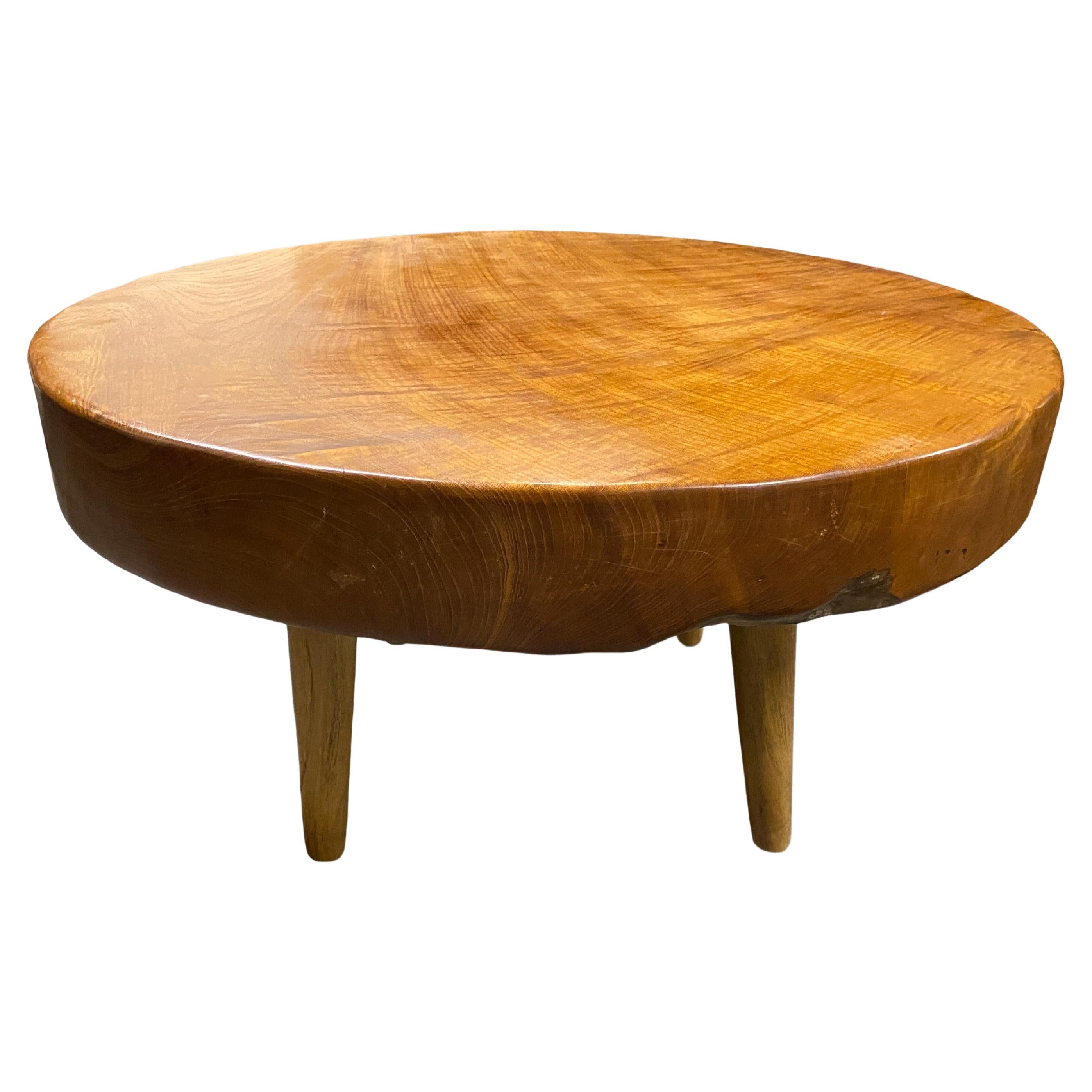 Mid-20th Century Andrianna Shamaris Mid Century Style Round Coffee Table For Sale