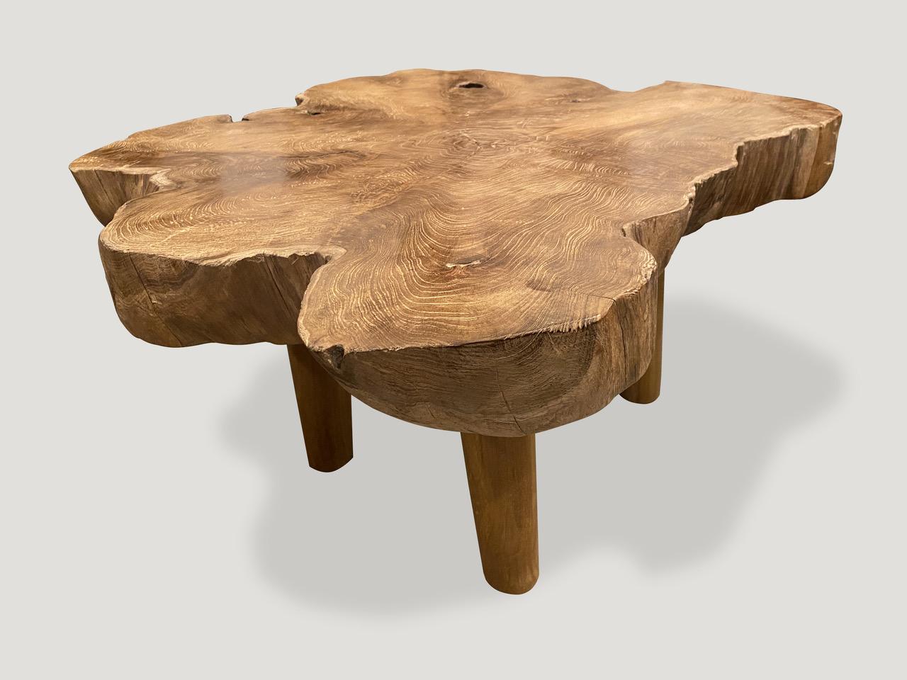 Andrianna Shamaris Mid-Century Style Single Slab Coffee Table In Excellent Condition For Sale In New York, NY