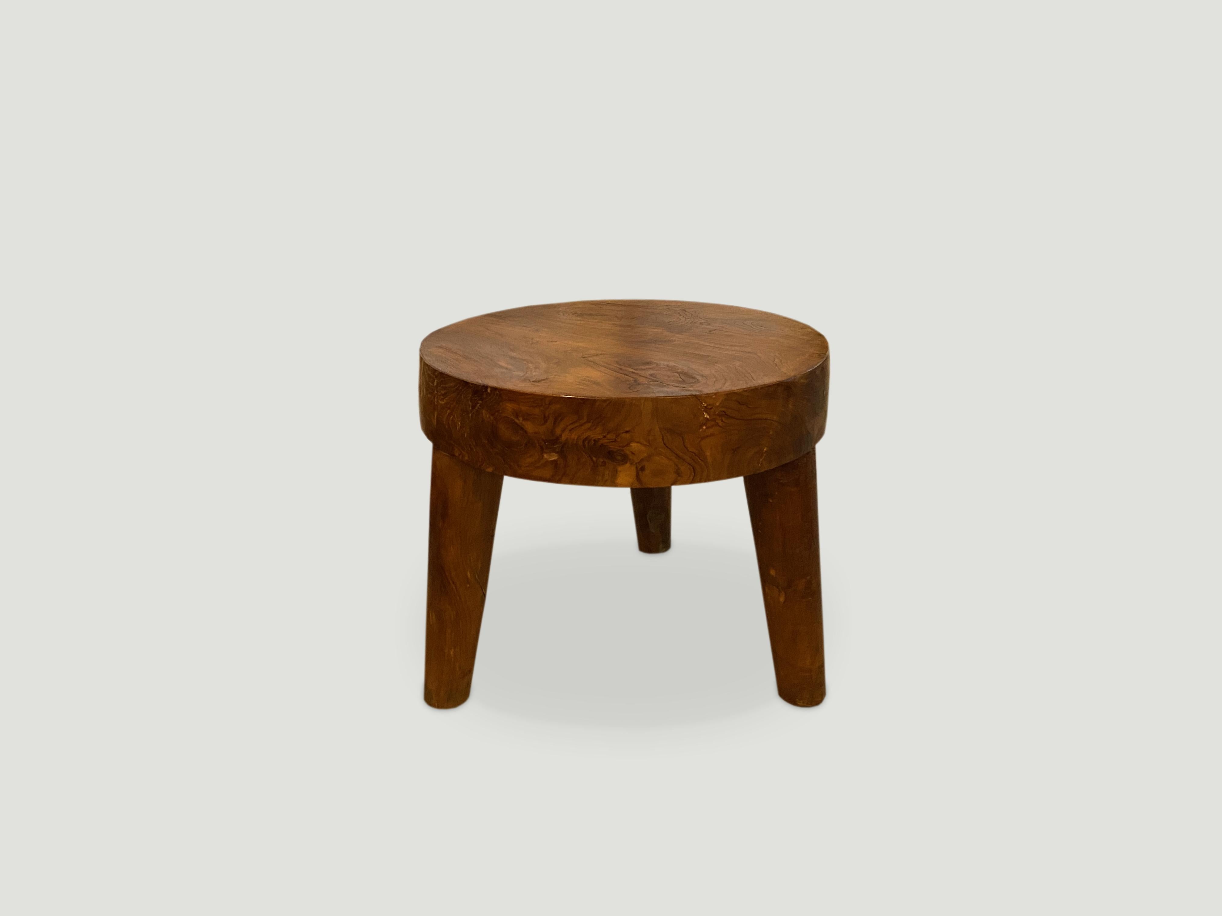Andrianna Shamaris Midcentury Style Teak Side Table In Excellent Condition In New York, NY