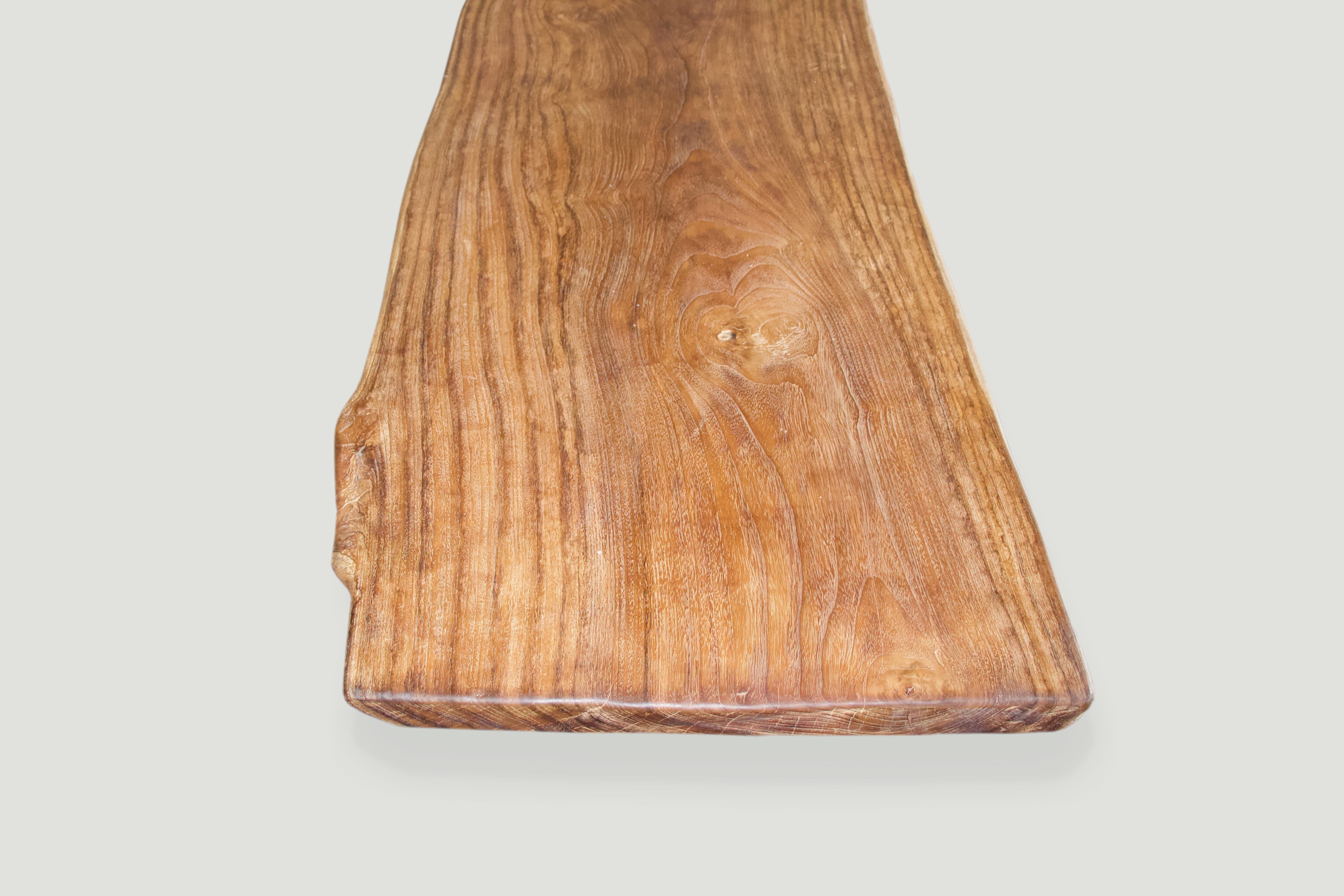 Andrianna Shamaris Midcentury Style Teak Wood Coffee Table or Bench In Excellent Condition For Sale In New York, NY