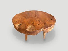 Andrianna Shamaris Mid Century Style Teak Wood Organic Coffee Table