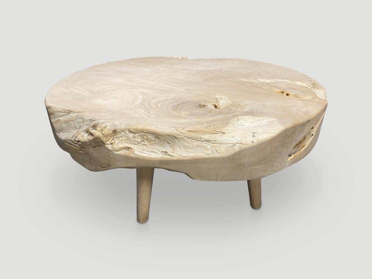 Mid-Century Modern Andrianna Shamaris Mid Century Style Teak Wood Organic Coffee Table For Sale