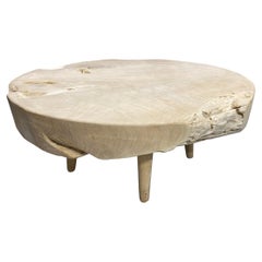 Andrianna Shamaris table basse organique en bois de teck de style mi-siècle moderne