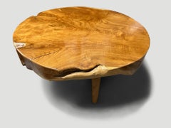 Andrianna Shamaris Mid Century Style Teak Wood Round Coffee Table