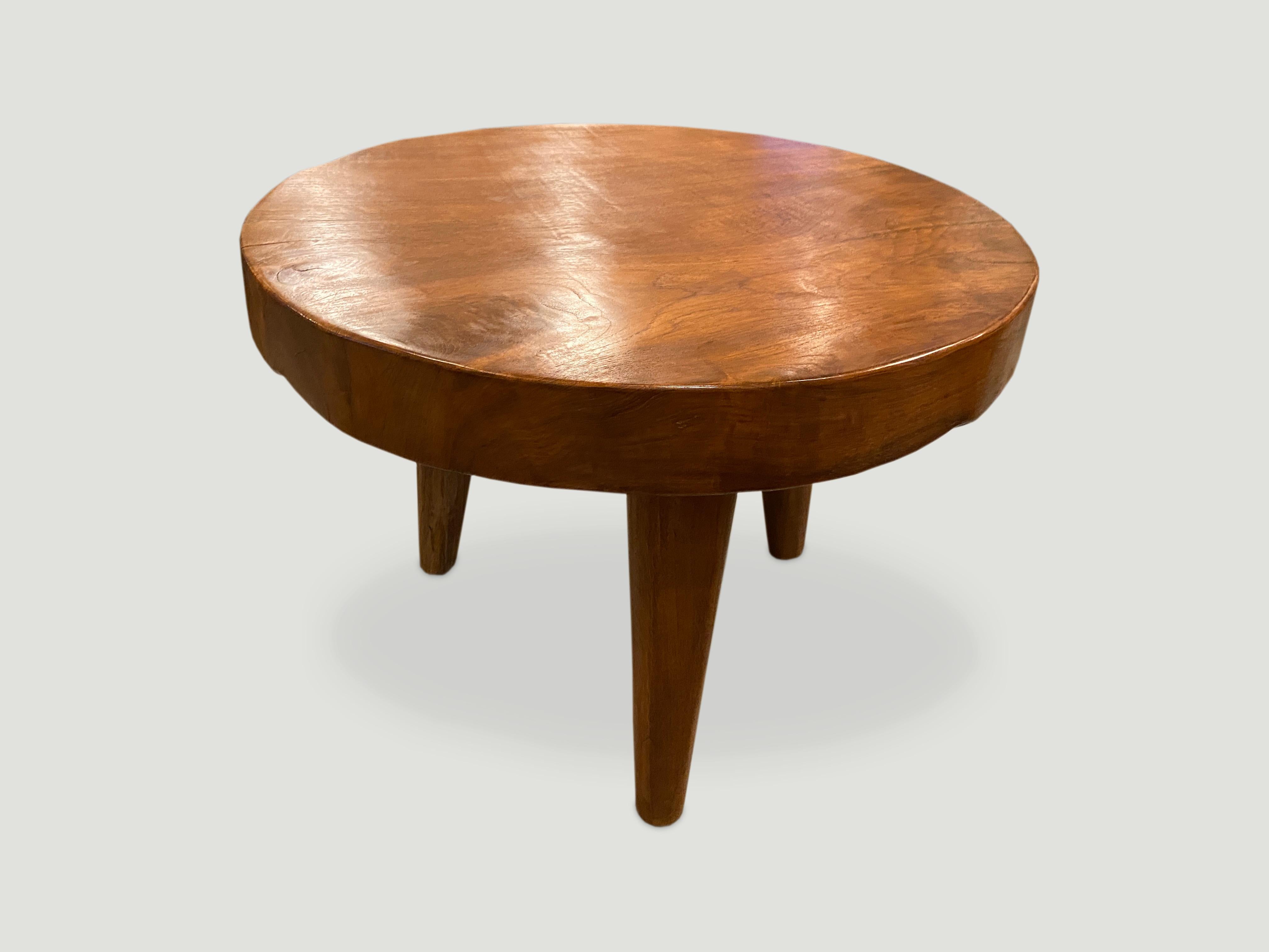 Mid-Century Modern Andrianna Shamaris Midcentury Style Teak Wood Side Table For Sale