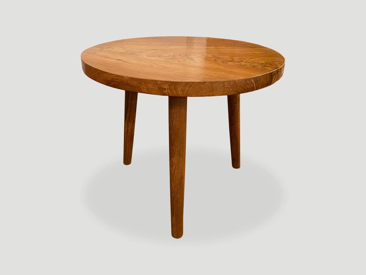 Contemporary Andrianna Shamaris Mid Century Style Teak Wood Side Table For Sale