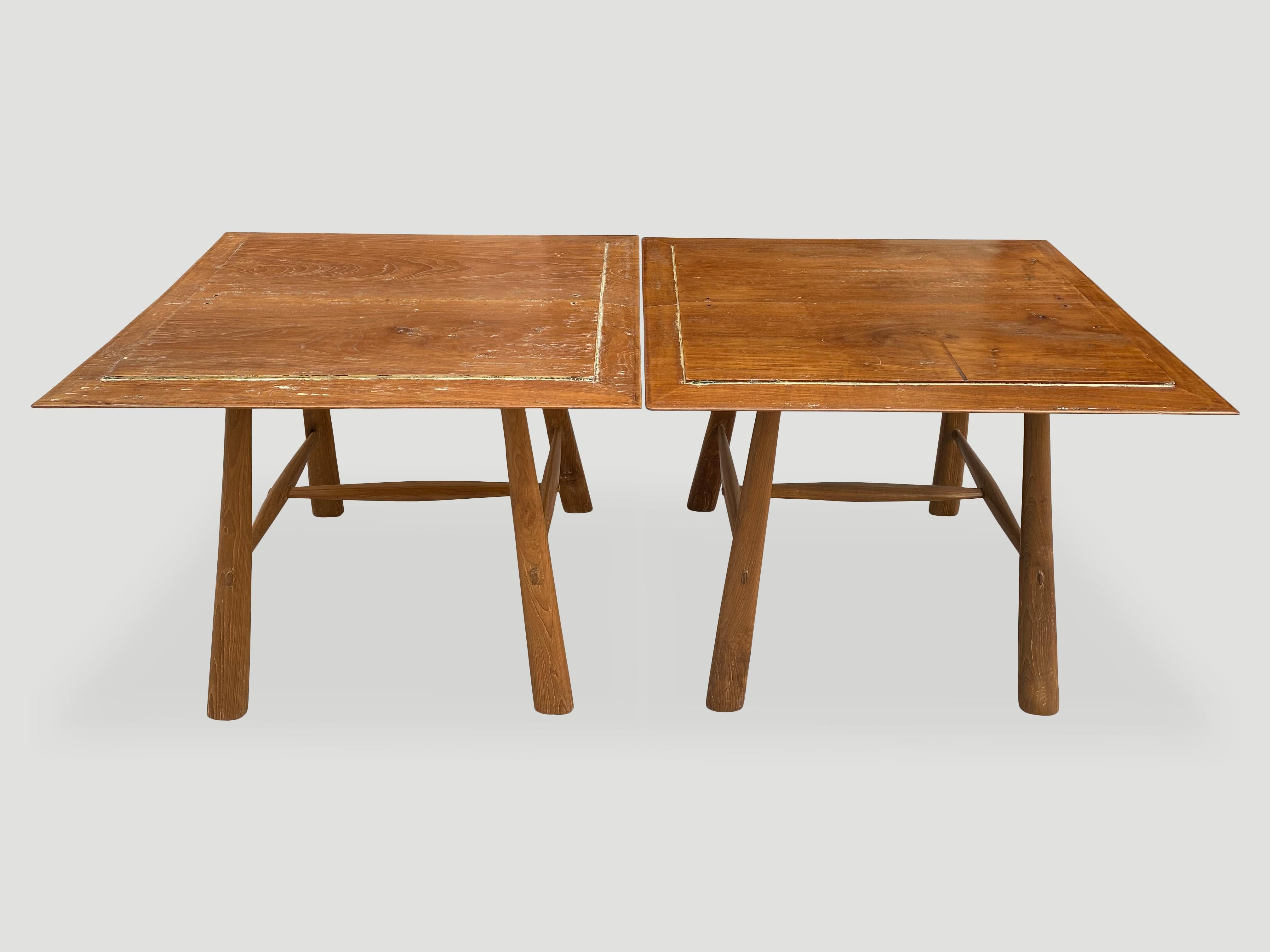 Andrianna Shamaris Midcentury Couture Teak Wood Cocktail Table or Entry Table For Sale 3