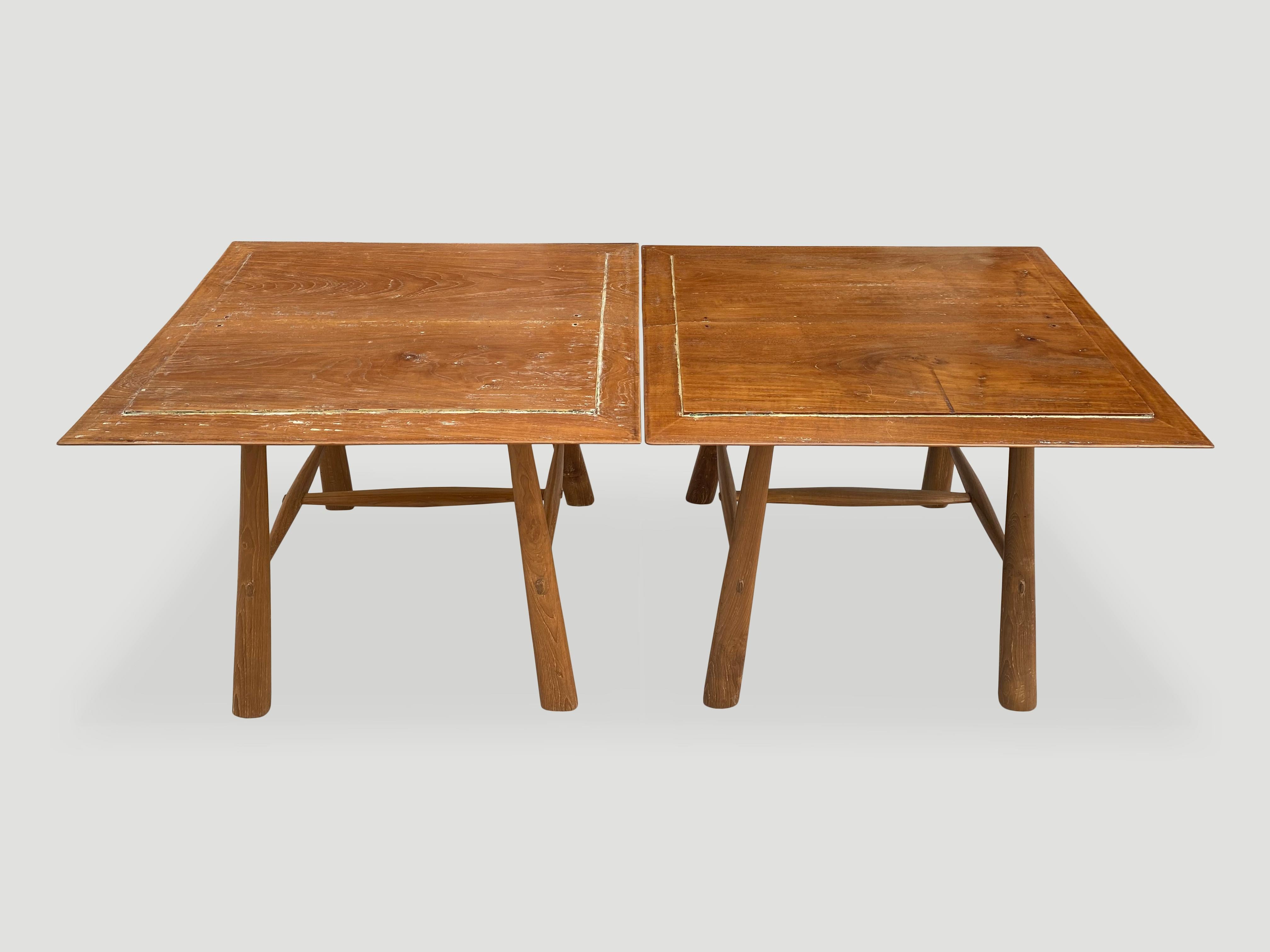 Andrianna Shamaris Midcentury Couture Teak Wood Cocktail Table or Entry Table For Sale 4