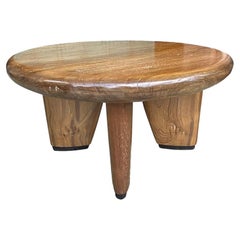 Andrianna Shamaris table basse ronde haute couture du milieu du siècle dernier en bois de teck