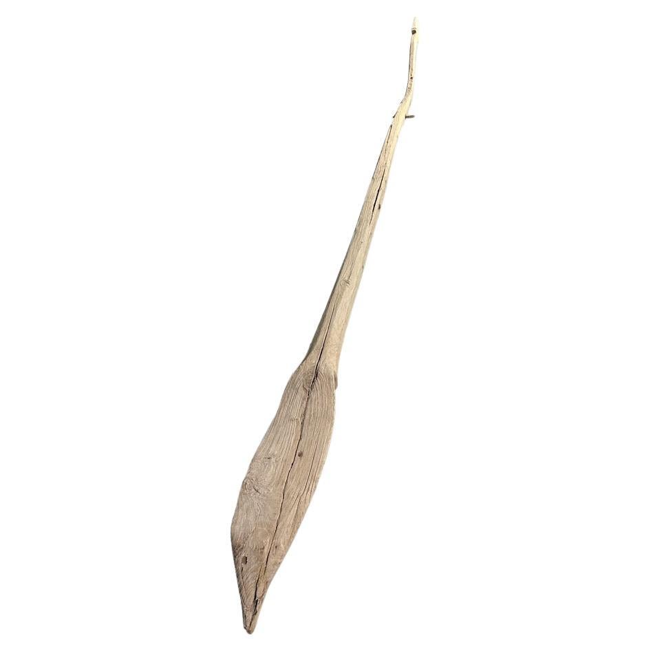 Andrianna Shamaris Midcentury Hand Carved Wood Oar For Sale