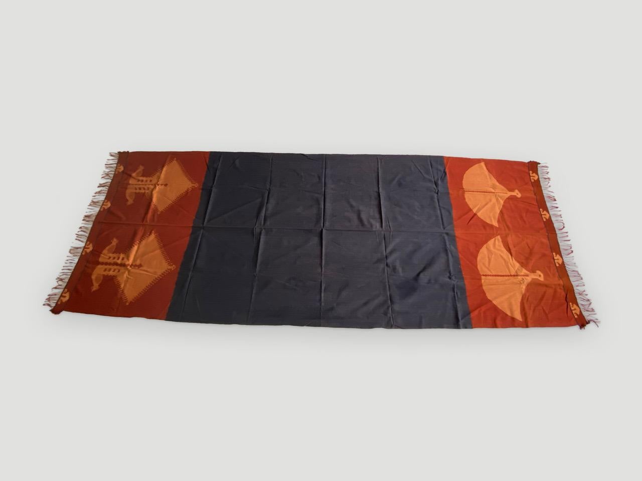 Tribal Andrianna Shamaris Minimalist Antique Hand Woven Cotton Textile For Sale