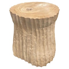 Andrianna Shamaris Minimalist Bleached Teak Wood Side Table