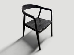 Andrianna Shamaris Minimalist Chair in Reclaimed Teak Wood, Espresso