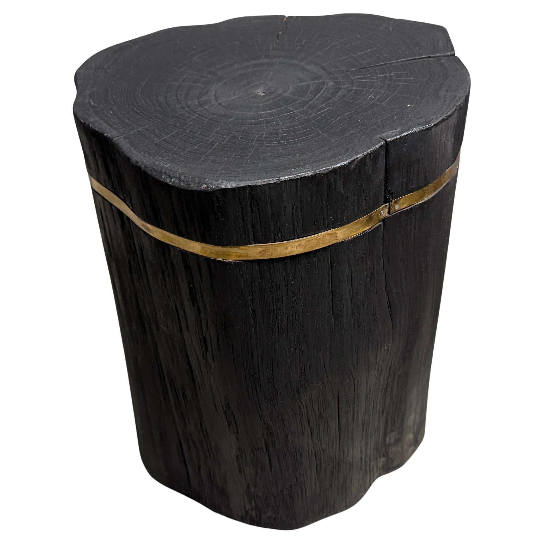 Andrianna Shamaris Minimalist Charred and Bronze Side Table