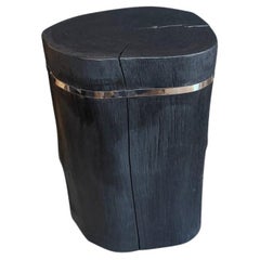 Andrianna Shamaris Minimalist Charred and Silver Side Table Andrianna Shamaris Minimalist Charred and Silver Side Table
