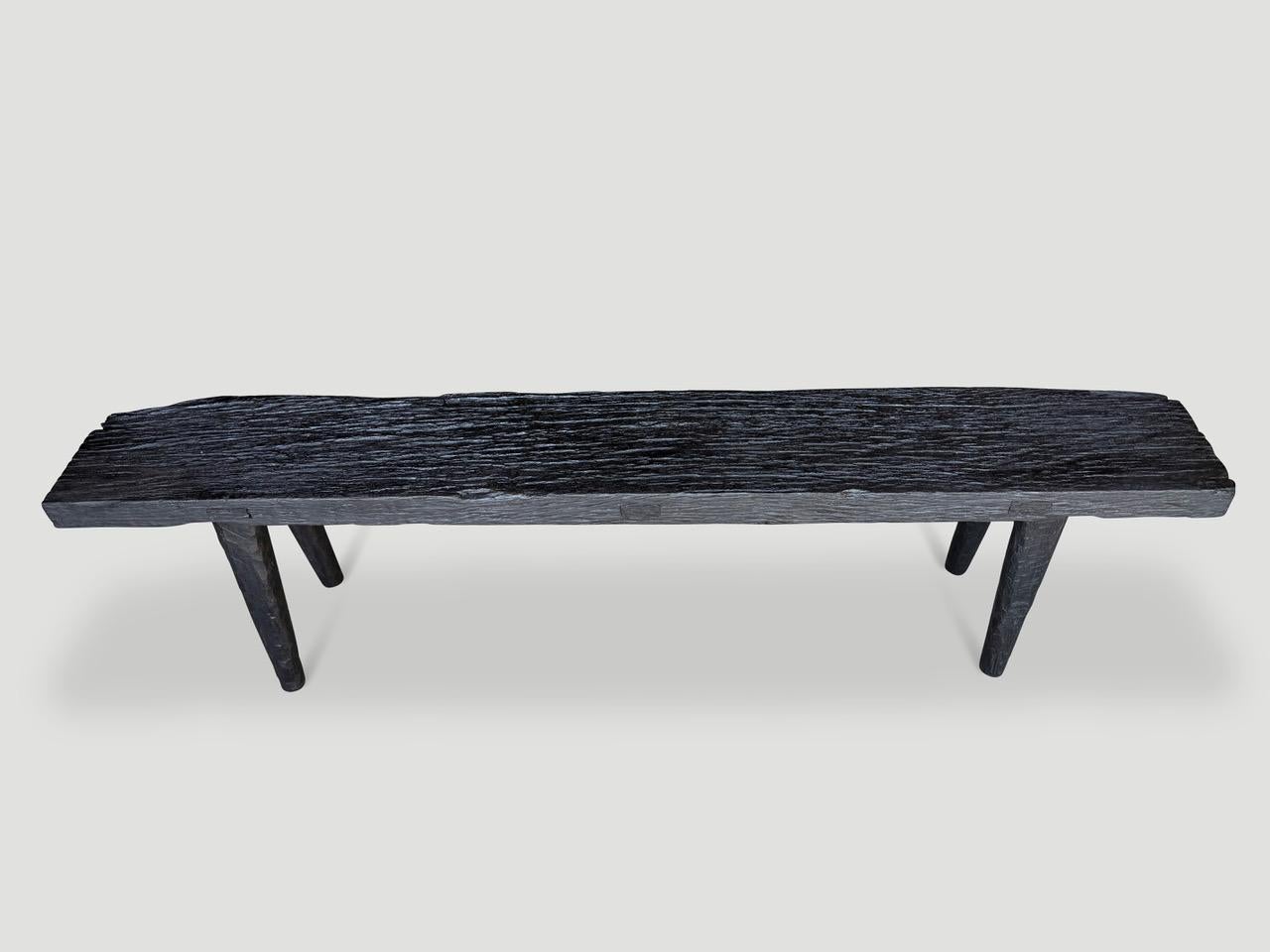 Organico moderno Andrianna Shamaris Minimalist Charred Bench in vendita