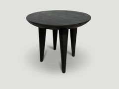 Andrianna Shamaris Minimalist Charred Round Side Table