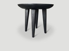 Andrianna Shamaris Minimalist Charred Round Side Table