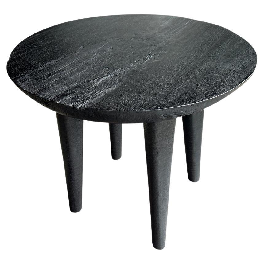 Andrianna Shamaris Minimalist Charred Round Side Table