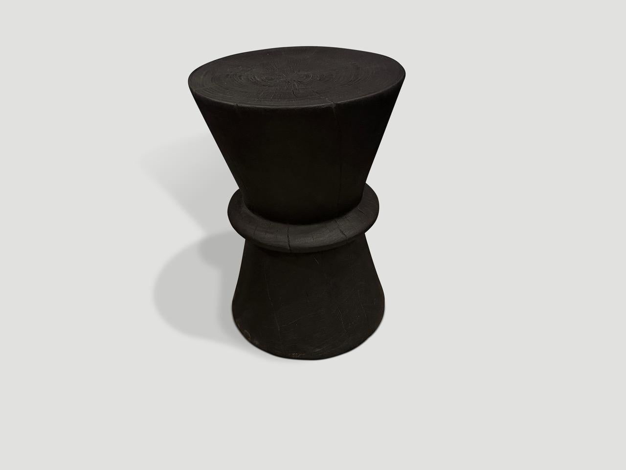 Andrianna Shamaris Minimalist Charred Side Table In Excellent Condition For Sale In New York, NY