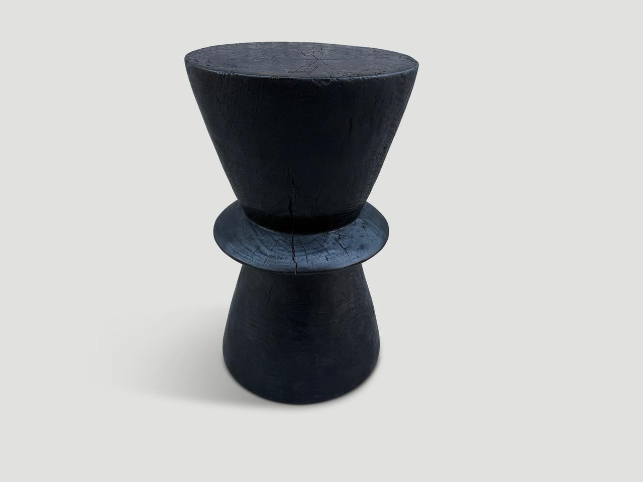 Andrianna Shamaris Minimalist Charred Side Table In Excellent Condition For Sale In New York, NY