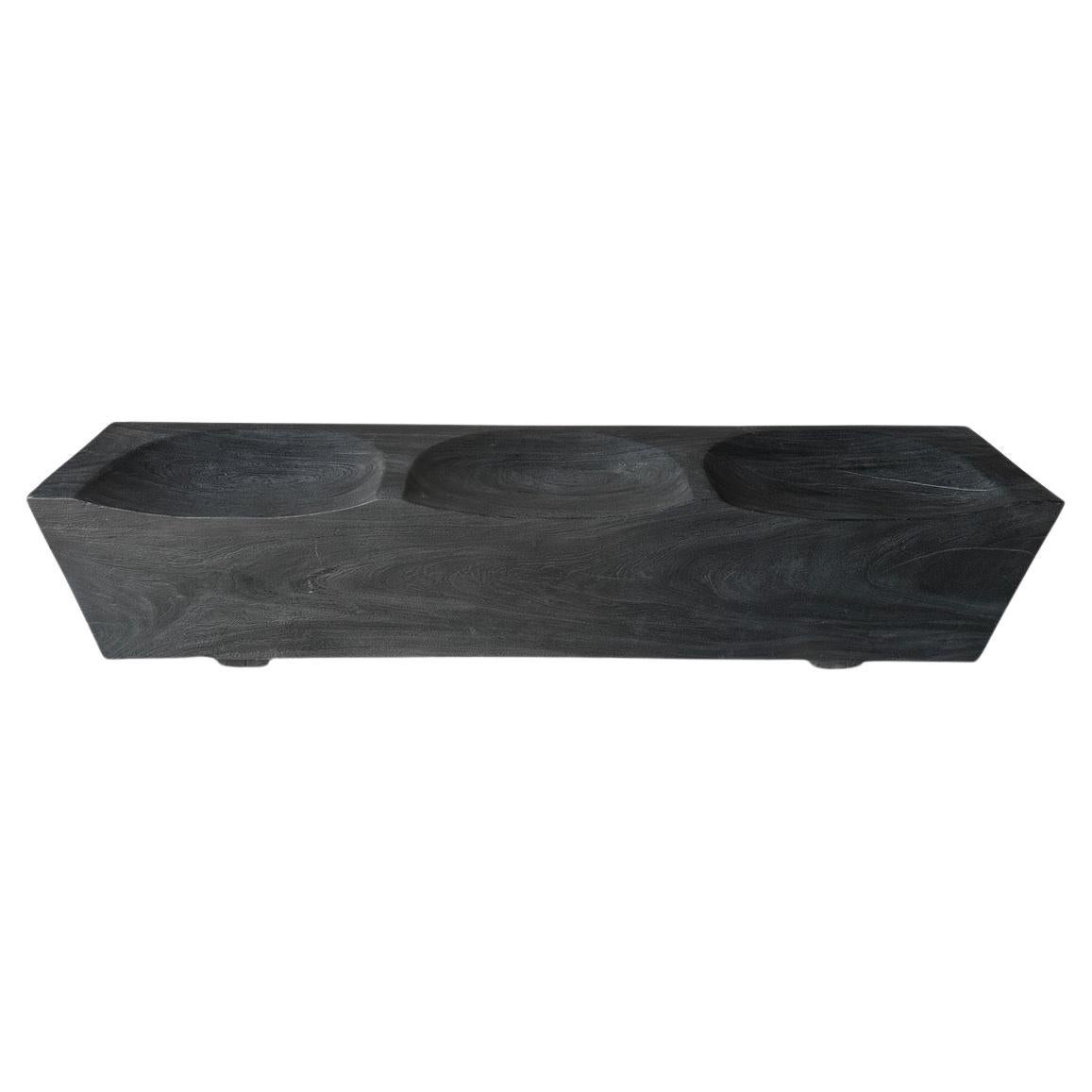 Andrianna Shamaris Minimalist Charred Suar Wood Bench