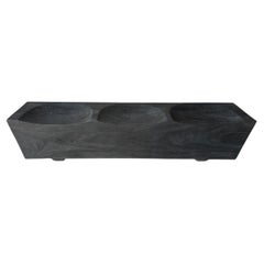 Andrianna Shamaris Banco minimalista de madera de suar carbonizada