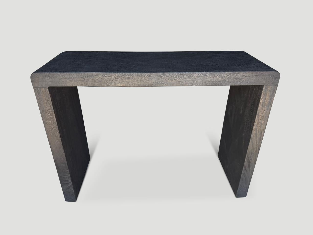 Organic Modern Andrianna Shamaris Minimalist Charred Suar Wood Console For Sale