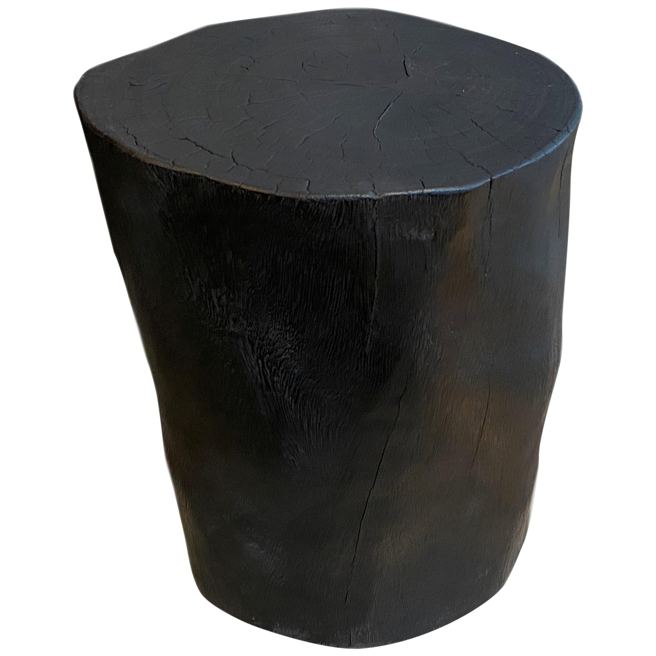 Andrianna Shamaris Minimalist Charred Suar Wood Side Table at 1stDibs