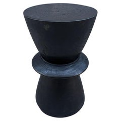 Andrianna Shamaris Minimalist Charred Suar Wood Side Table