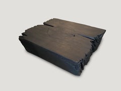Andrianna Shamaris Minimalist Charred Teak Wood Side Table or Coffee Table