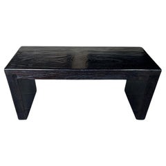 Andrianna Shamaris Minimalist Espresso Stained Teak Wood Bench