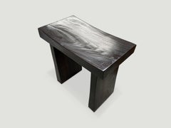 Andrianna Shamaris Minimalist Espresso Teak Wood Bench