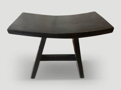 Andrianna Shamaris Minimalist Espresso Teak Wood Bench