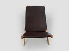 Andrianna Shamaris Minimalist Folding Leather Chair