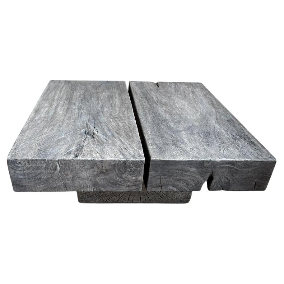 Andrianna Shamaris Minimalist Grey Stained Wood Coffee Table