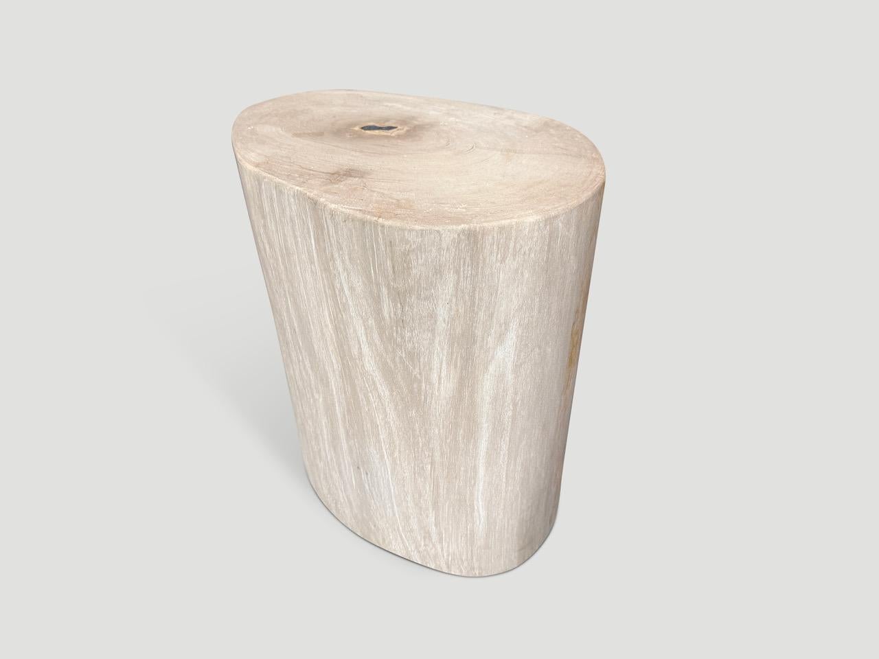 Andrianna Shamaris Minimalistischer Beistelltisch aus versteinertem Holz von hoher Qualität (21. Jahrhundert und zeitgenössisch) im Angebot