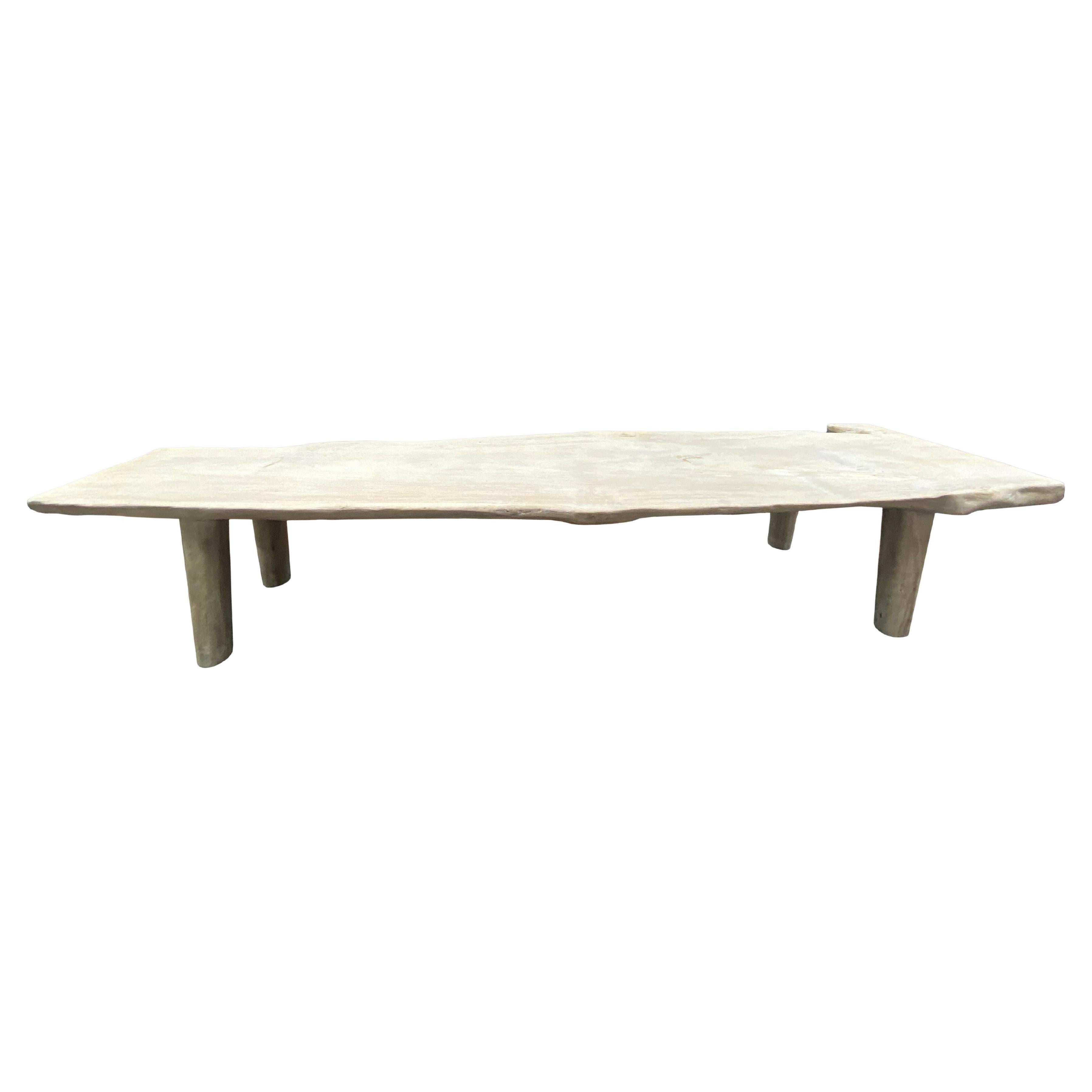 Andrianna Shamaris Minimalist Live Edge Teak Wood Coffee Table or Bench In Excellent Condition In New York, NY