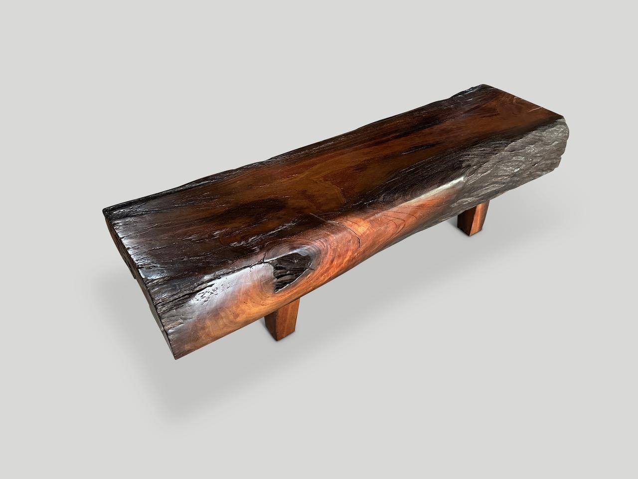 Contemporary Andrianna Shamaris Minimalist Log Style Coffee Table or Bench