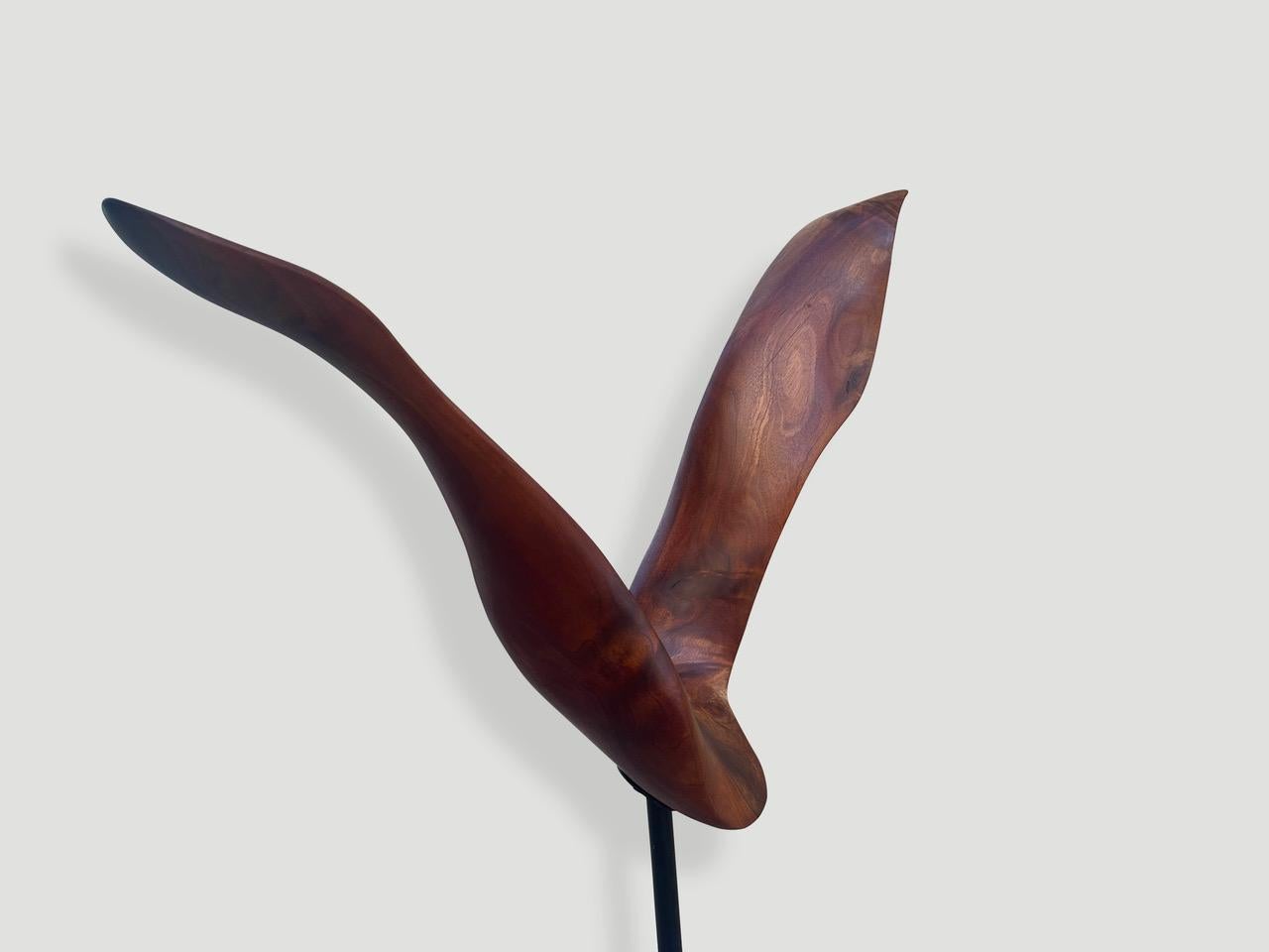 Andrianna Shamaris Minimalist Mahogany Wood Sculpture In Excellent Condition For Sale In New York, NY