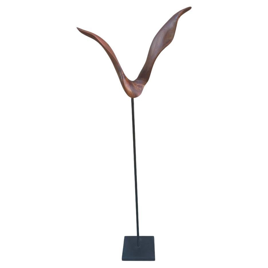 Andrianna Shamaris Minimalist Mahogany Wood Sculpture