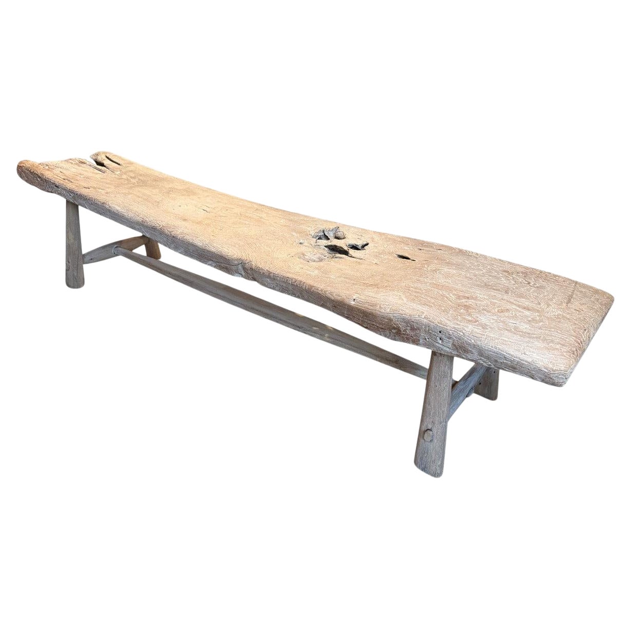 Andrianna Shamaris Minimalist Organic Teak Wood Bench