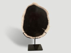 Andrianna Shamaris Minimalist Petrified Wood on Stand