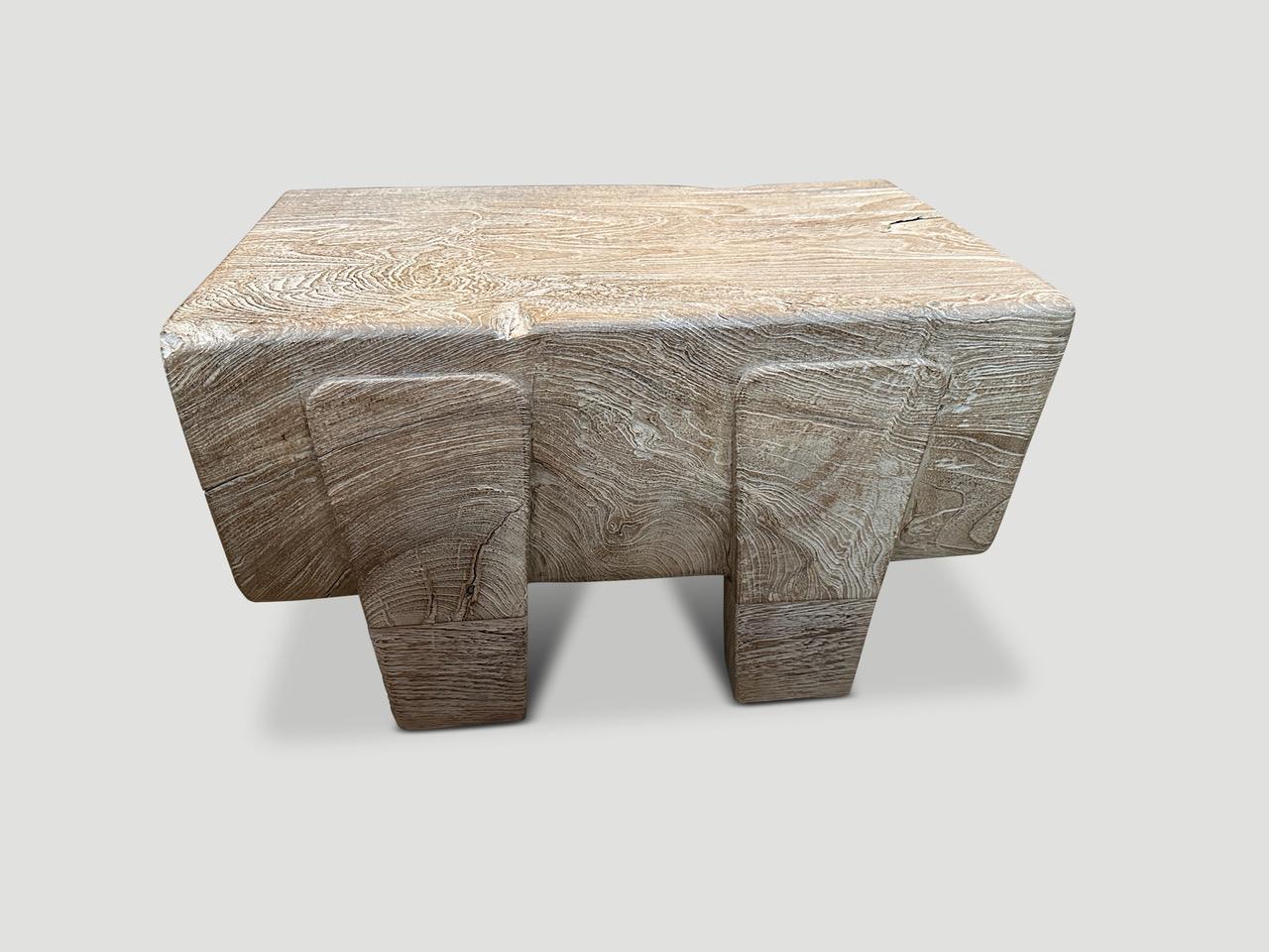 Organic Modern Andrianna Shamaris Minimalist Small Coffee Table, Side Table or Bench For Sale