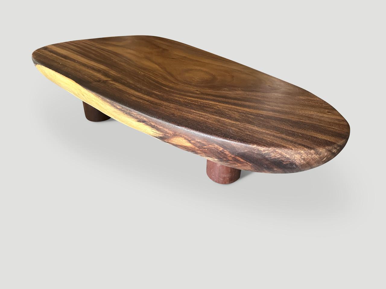 Organic Modern Andrianna Shamaris Minimalist Suar Wood Coffee Table  For Sale