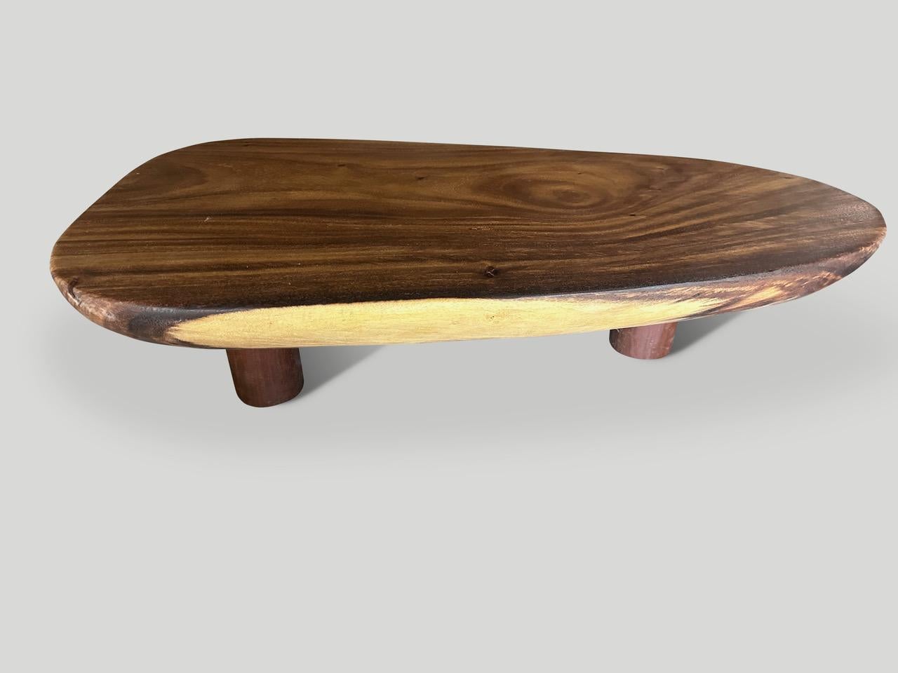 Andrianna Shamaris Minimalist Suar Wood Coffee Table  In Excellent Condition For Sale In New York, NY