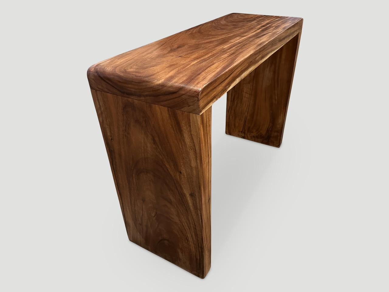 Contemporary Andrianna Shamaris Minimalist Suar Wood Console Table For Sale