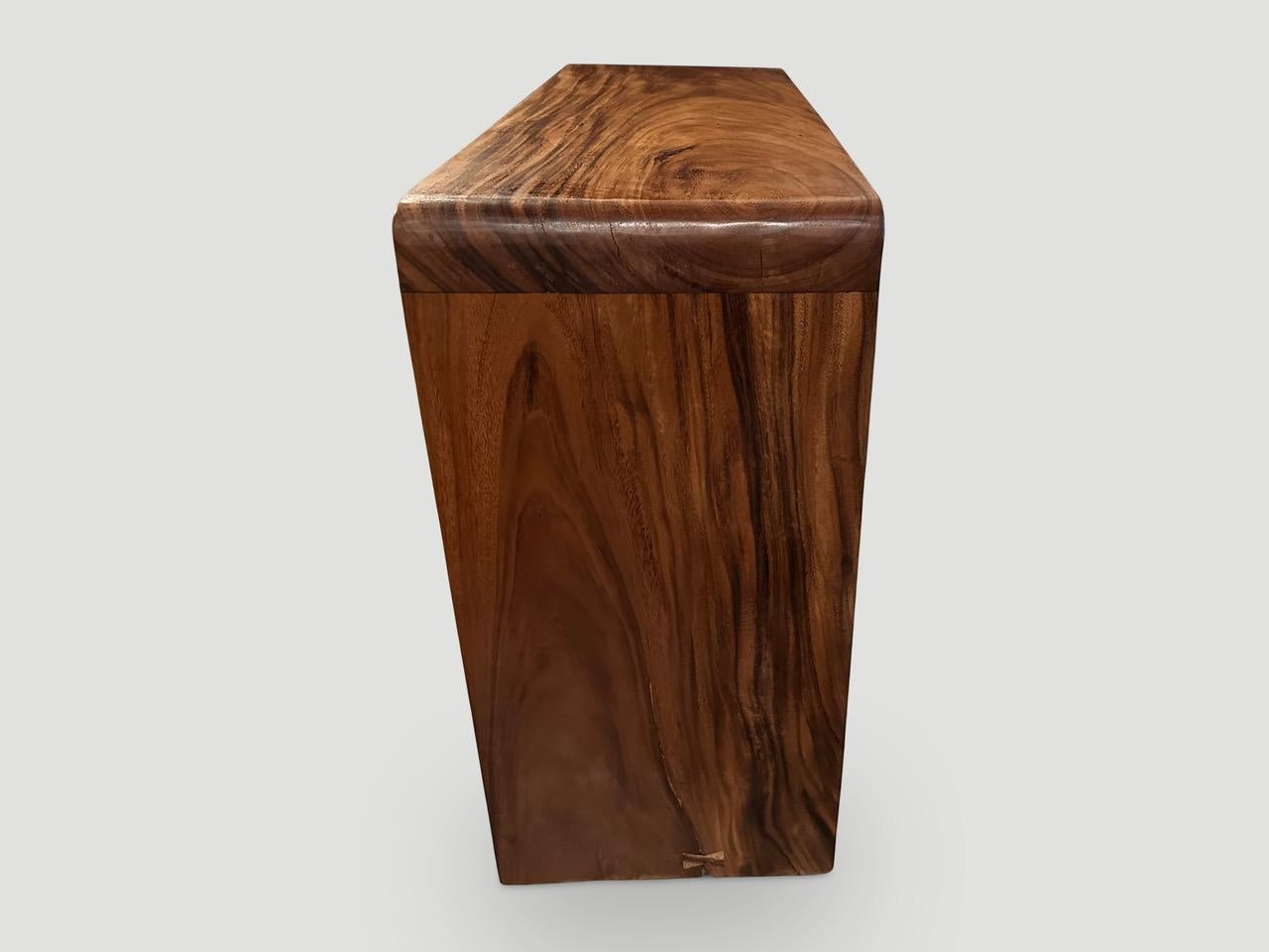 Andrianna Shamaris Minimalist Suar Wood Console Table For Sale 1