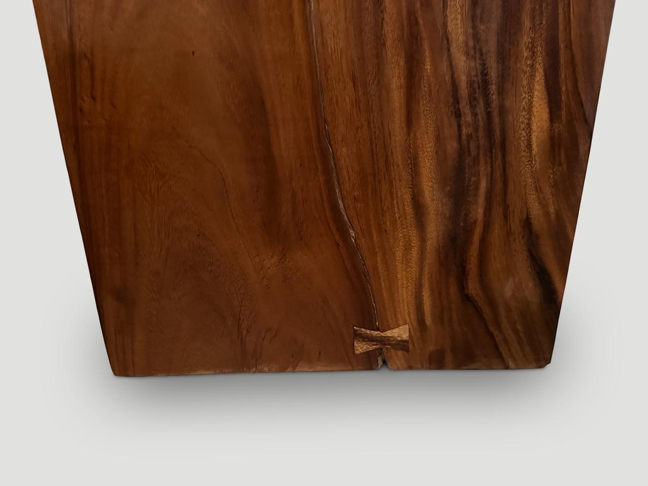 Andrianna Shamaris Minimalist Suar Wood Console Table For Sale 2